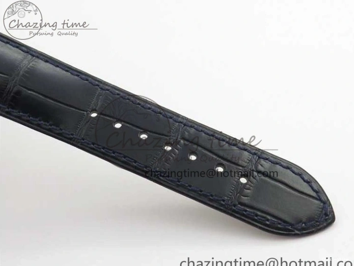 0312 Timeless De Ville Prestige Real PR SS ZF 1:1 Best Edition Gray Dial Blue Markers on Blue Leather Strap MIYOTA 7936